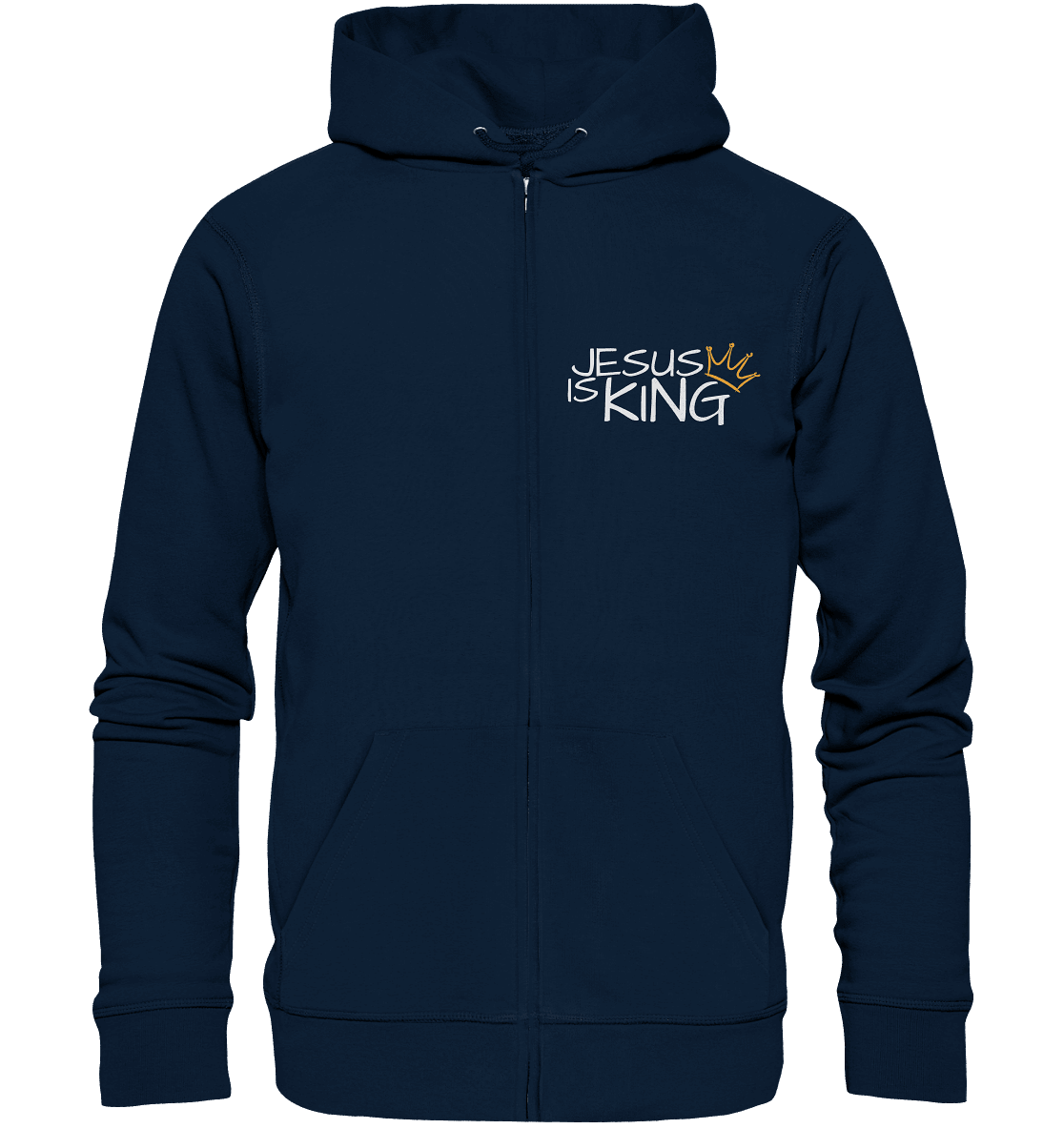 Jesus is King – Eine kraftvolle Botschaft des Glaubens | Christliche Kleidung - Zipper - Jacken/ Zipper - Navy - GfoitMa