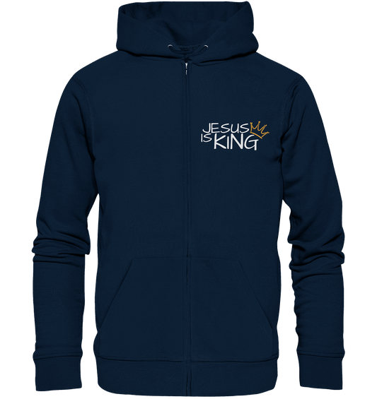 Jesus is King – Eine kraftvolle Botschaft des Glaubens | Christliche Kleidung - Zipper - Jacken/ Zipper - Navy - GfoitMa