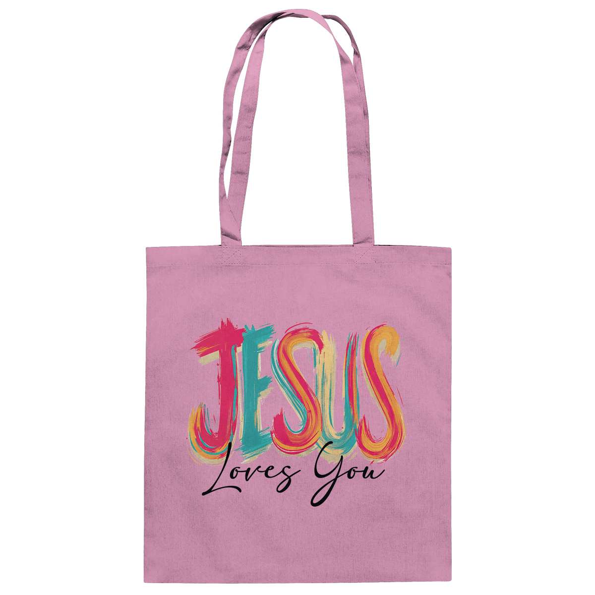 Jesus Loves You – Buntes Design voller Hoffnung und Liebe | Christliches Design - Baumwolltasche - Taschen - Classic Pink - GfoitMa