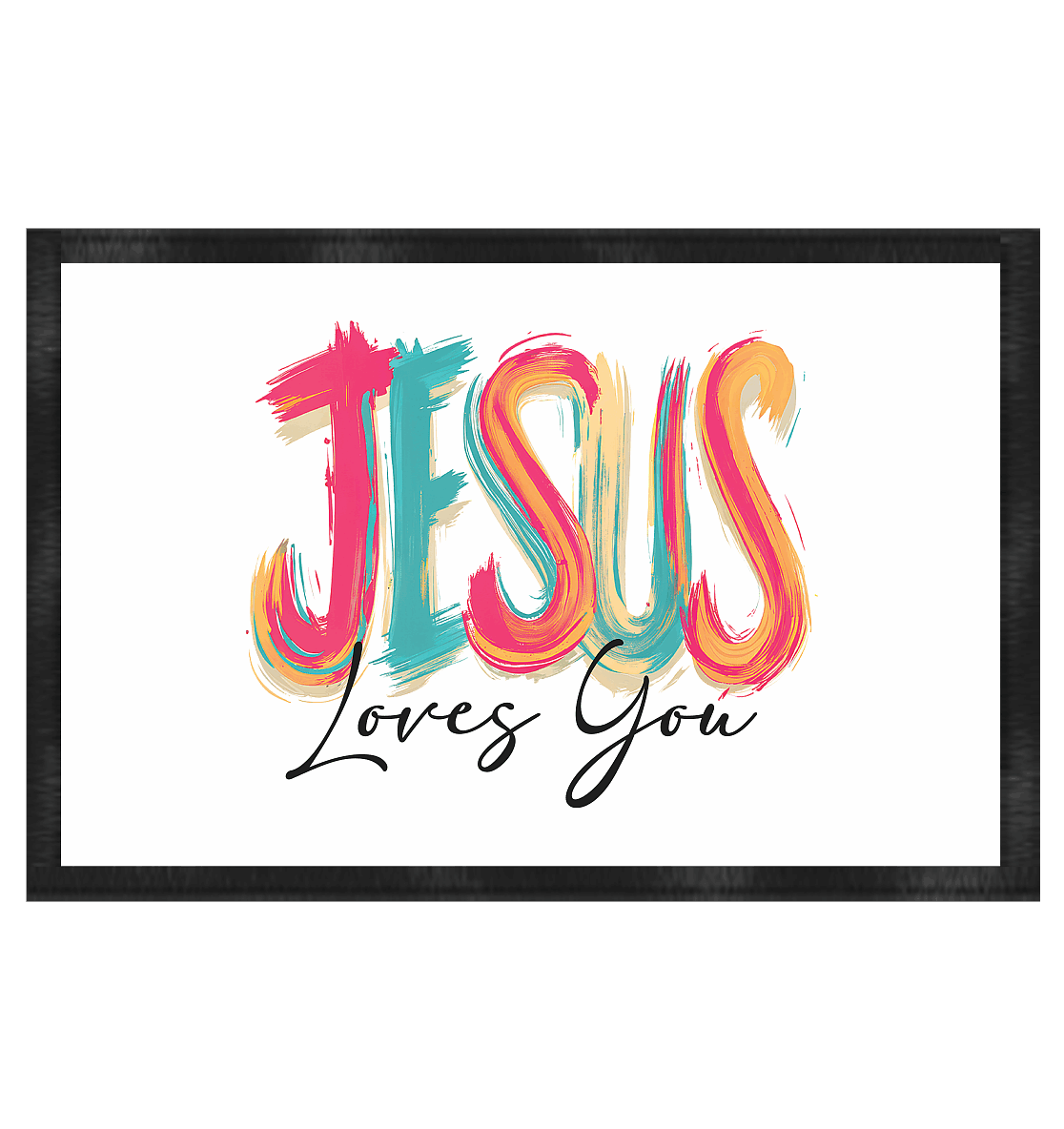 Jesus Loves You – Buntes Design voller Hoffnung und Liebe | Christliches Design - Fußmatte 60x40cm - Home & Living - White - GfoitMa