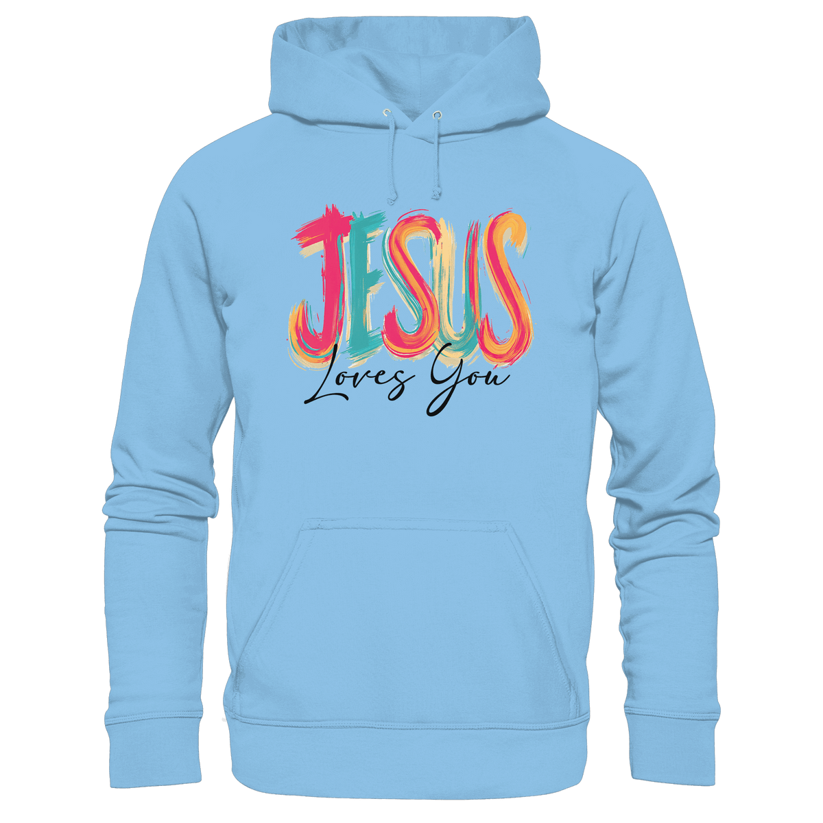 Jesus Loves You – Buntes Design voller Hoffnung und Liebe | Christliches Design - Kids Premium Hoodie - Kids & Babys - Sky Blue - GfoitMa