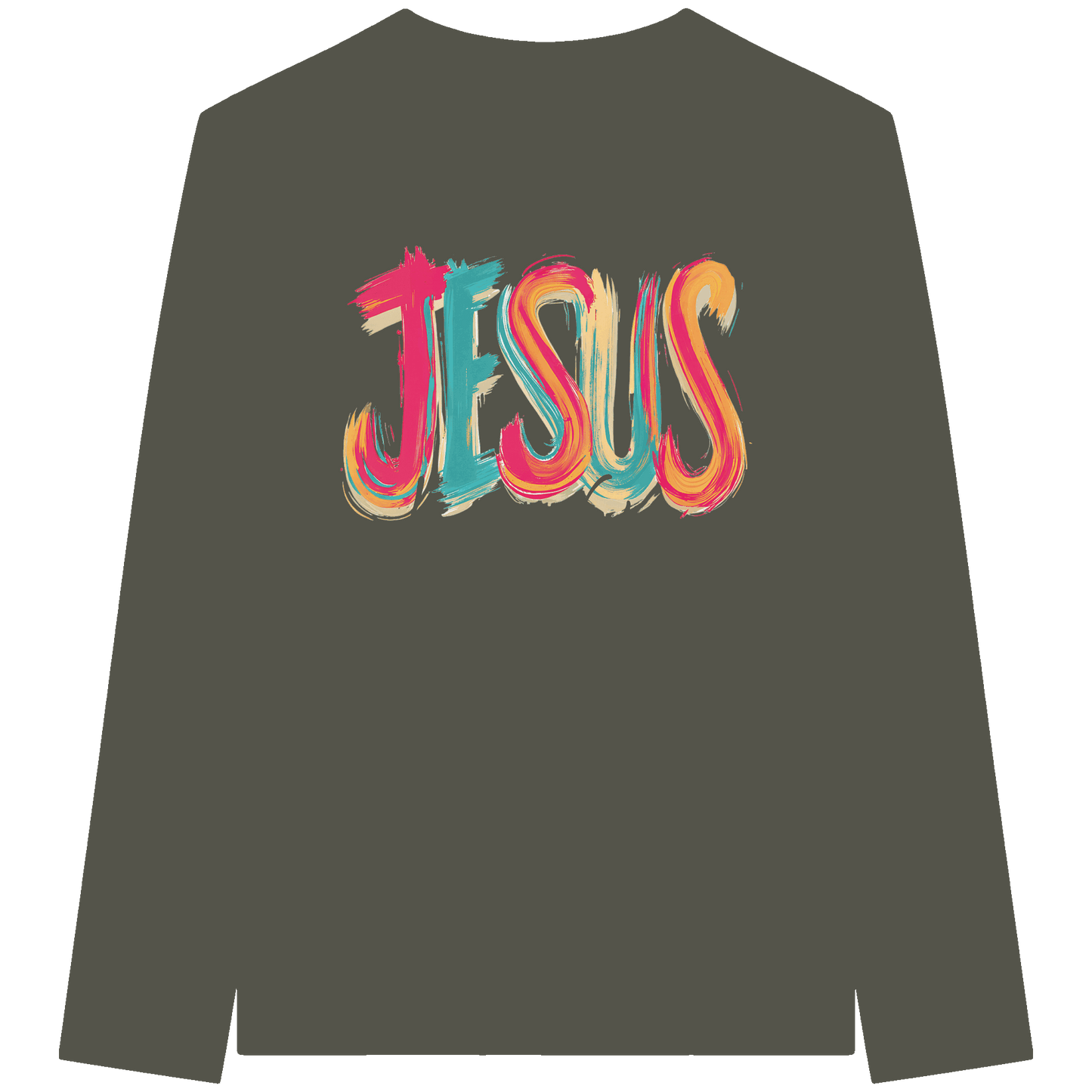 Jesus Loves You – Buntes Design voller Hoffnung und Liebe | Christliches Design - Organic Longsleeve T-Shirt - Unisex-Shirts - Khaki - GfoitMa