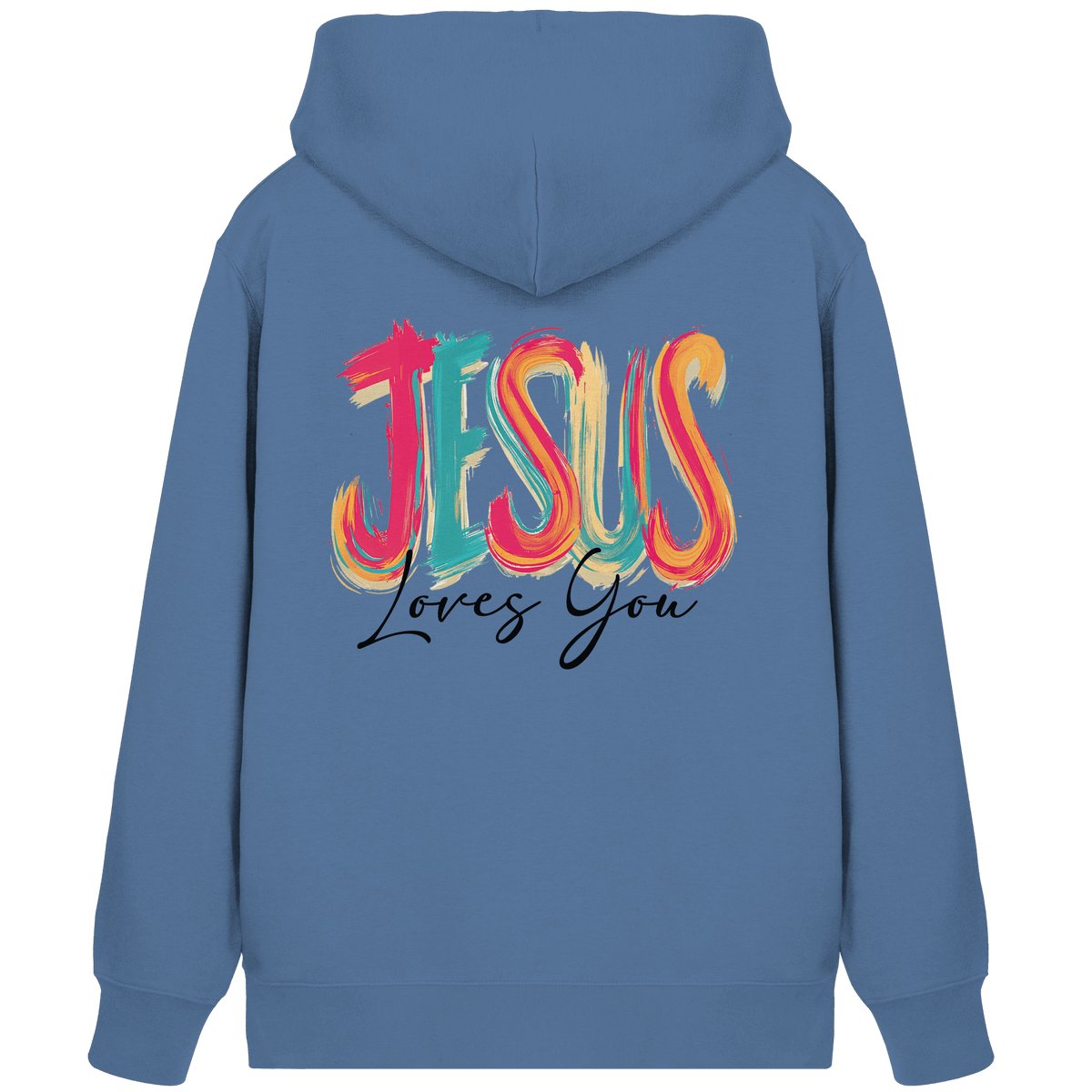 Jesus Loves You – Buntes Design voller Hoffnung und Liebe | Christliches Design - Organic Zipper - Jacken/ Zipper - Bright Blue - GfoitMa