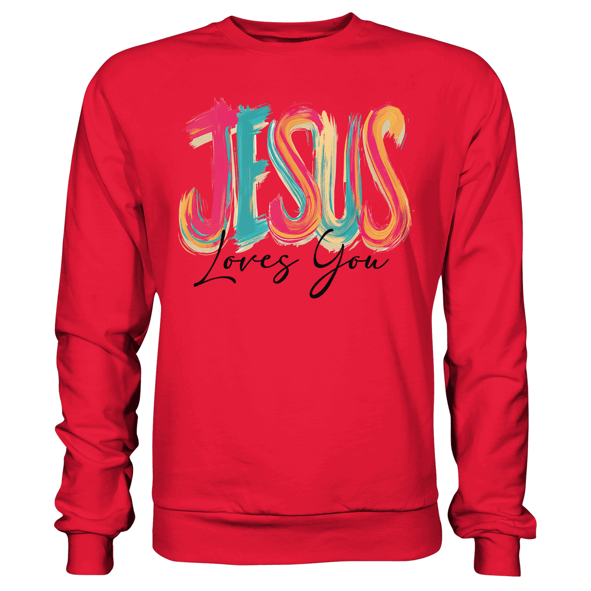 Jesus Loves You – Buntes Design voller Hoffnung und Liebe | Christliches Design - Premium Sweatshirt - Sweatshirts - Burgund - GfoitMa