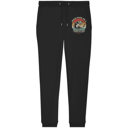 Jesus Made Me a Fisher of Men – I Catch, He Cleans | Christliches Design inspiriert von Matthäus 4:19 - Organic Jogger Pants - Hosen - Black - GfoitMa