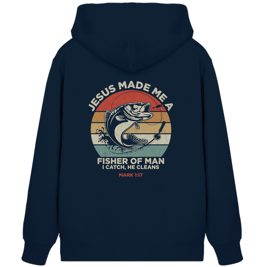 Jesus Made Me a Fisher of Men – I Catch, He Cleans | Christliches Design inspiriert von Matthäus 4:19 - Organic Zipper - Jacken/ Zipper - French Navy - GfoitMa