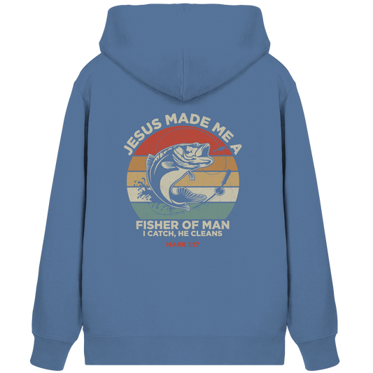 Jesus Made Me a Fisher of Men – I Catch, He Cleans | Christliches Design inspiriert von Matthäus 4:19 - Organic Zipper - Jacken/ Zipper - Bright Blue - GfoitMa