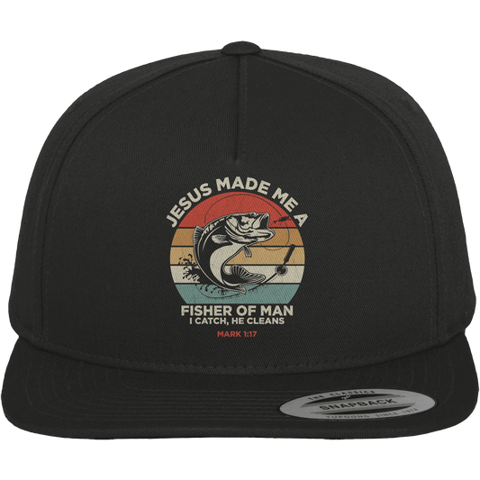 Jesus Made Me a Fisher of Men – I Catch, He Cleans | Christliches Design inspiriert von Matthäus 4:19 - Premium Snapback - Kappen & Mützen - Black / Green - GfoitMa