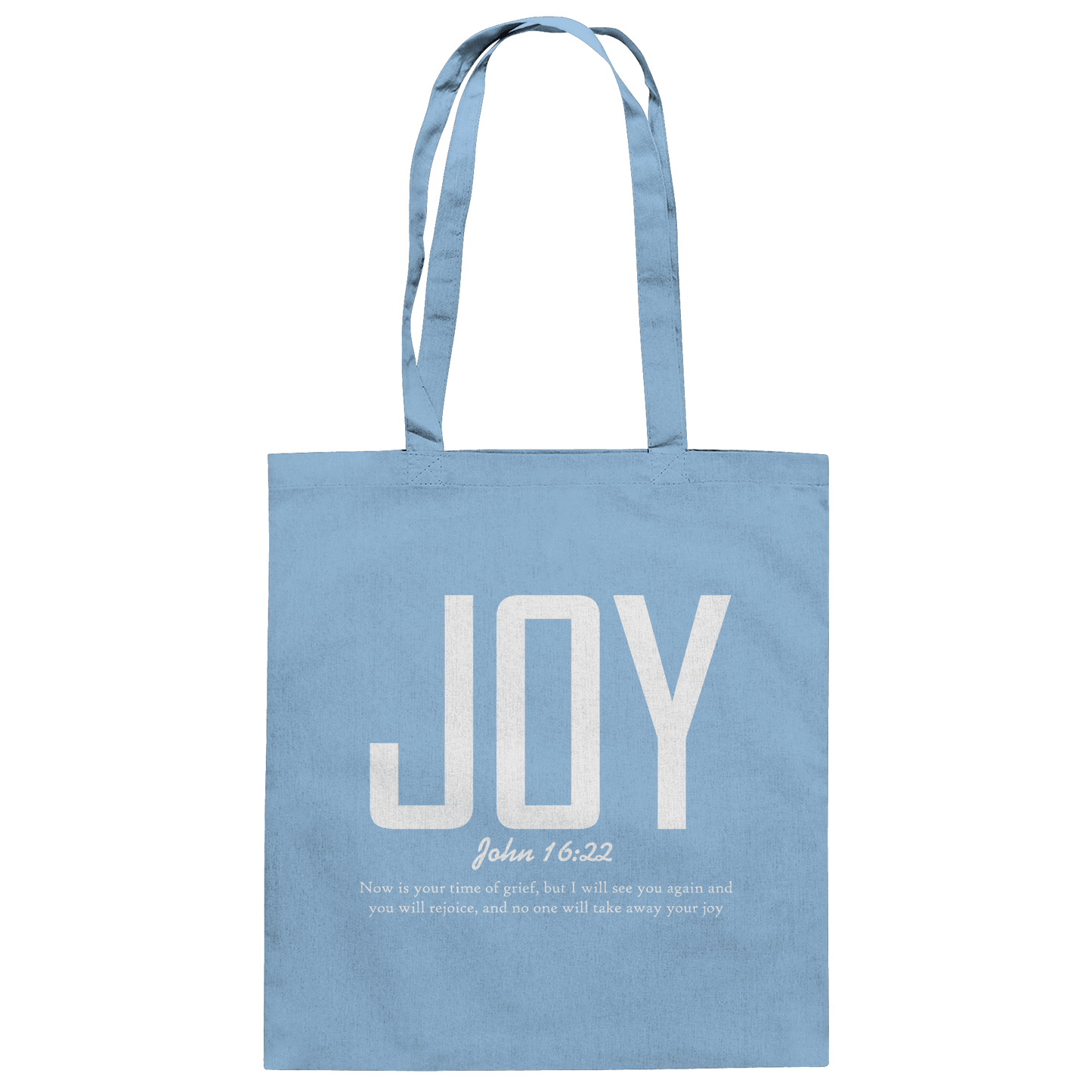 JOY – John 16:22 | Christliches Design mit Bibelvers - Baumwolltasche - Taschen - Sky Blue - GfoitMa