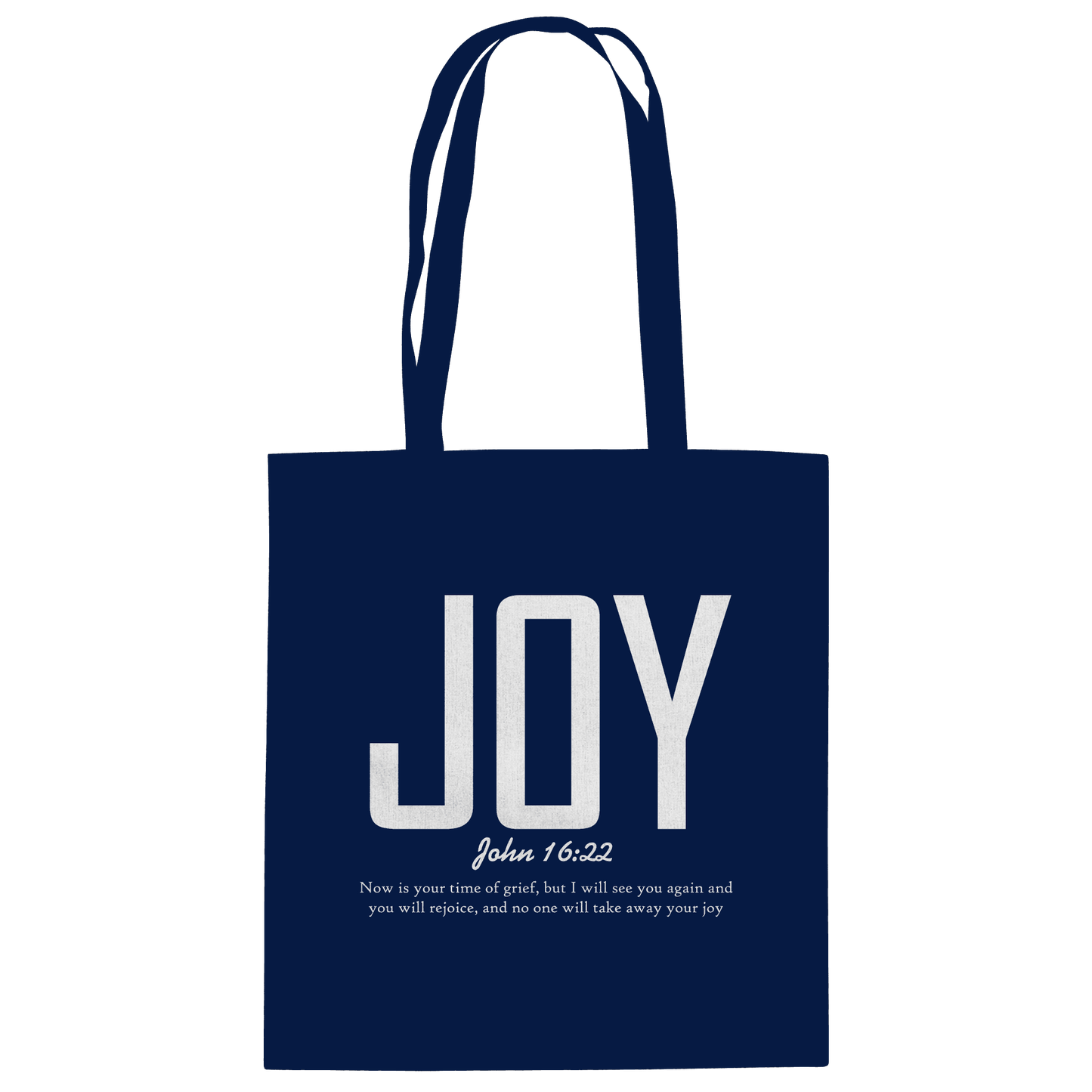 JOY – John 16:22 | Christliches Design mit Bibelvers - Baumwolltasche - Taschen - French Navy - GfoitMa