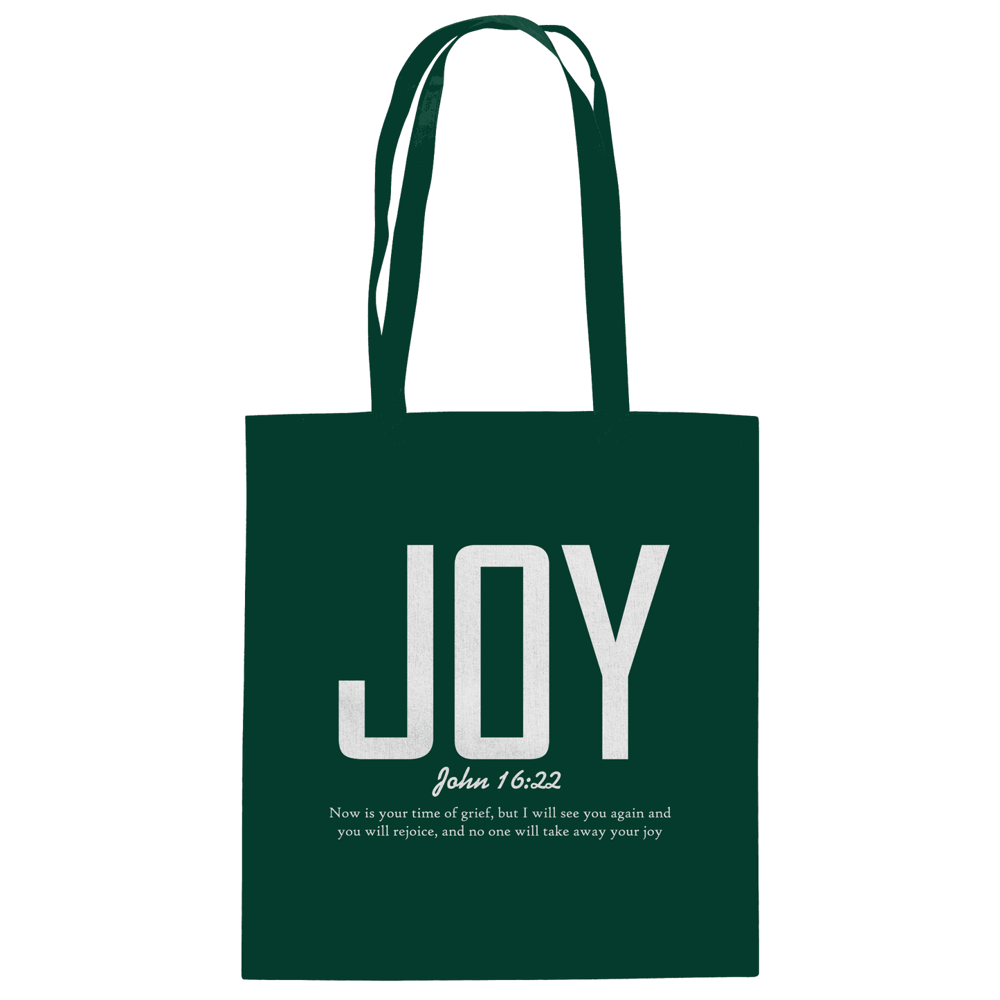 JOY – John 16:22 | Christliches Design mit Bibelvers - Baumwolltasche - Taschen - Bottle Green - GfoitMa