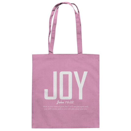 JOY – John 16:22 | Christliches Design mit Bibelvers - Baumwolltasche - Taschen - Classic Pink - GfoitMa
