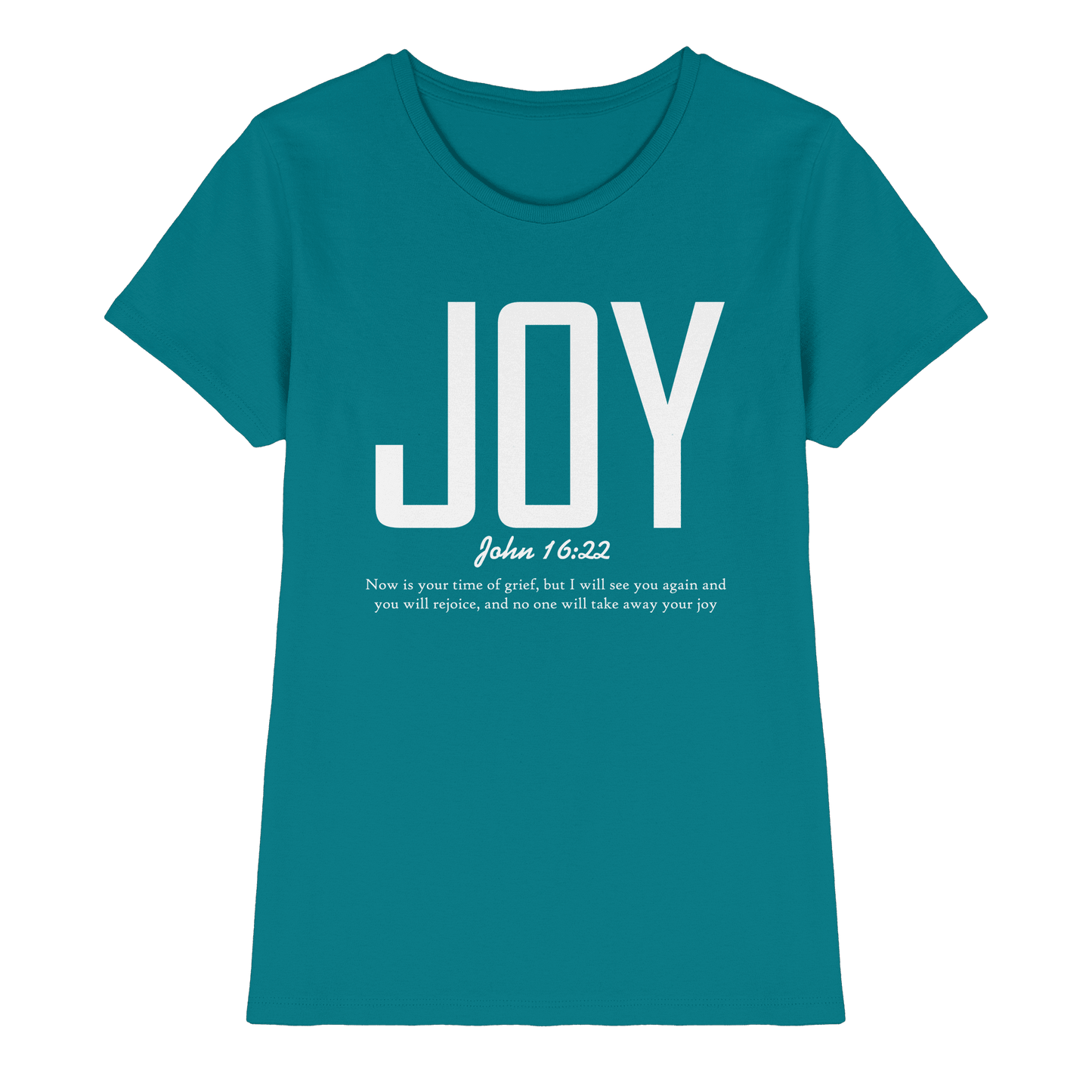 JOY – John 16:22 | Christliches Design mit Bibelvers - Ladies Premium Shirt - Lady-Shirts - Diva Blue - GfoitMa