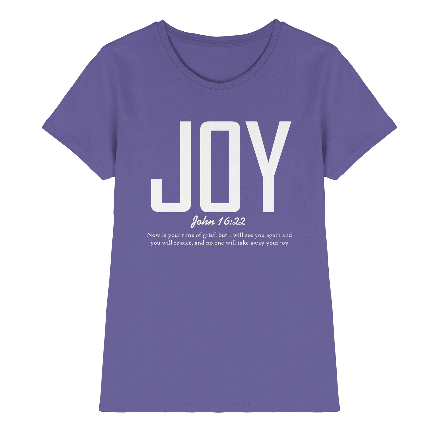 JOY – John 16:22 | Christliches Design mit Bibelvers - Ladies Premium Shirt - Lady-Shirts - Millenial Lilac - GfoitMa