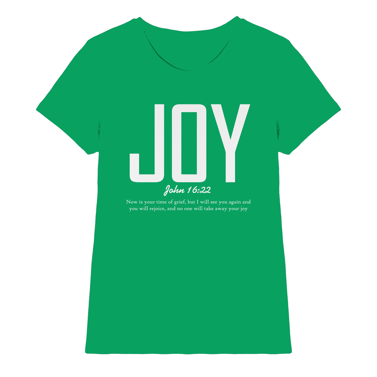 JOY – John 16:22 | Christliches Design mit Bibelvers - Ladies Premium Shirt - Lady-Shirts - Kelly Green - GfoitMa