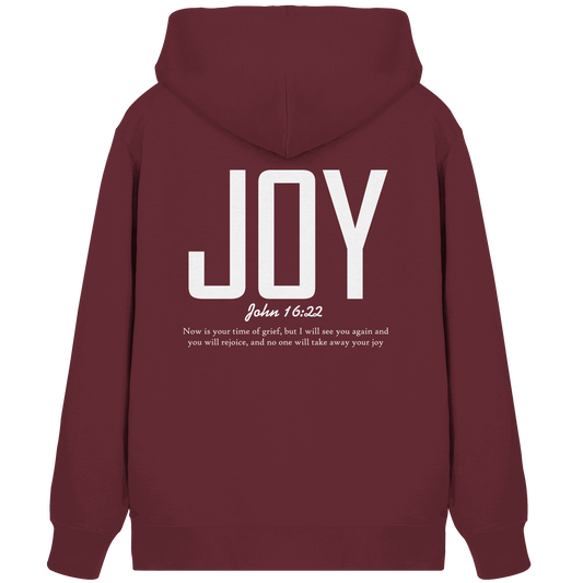 JOY – John 16:22 | Christliches Design mit Bibelvers - Organic Zipper - Jacken/ Zipper - Burgundy - GfoitMa