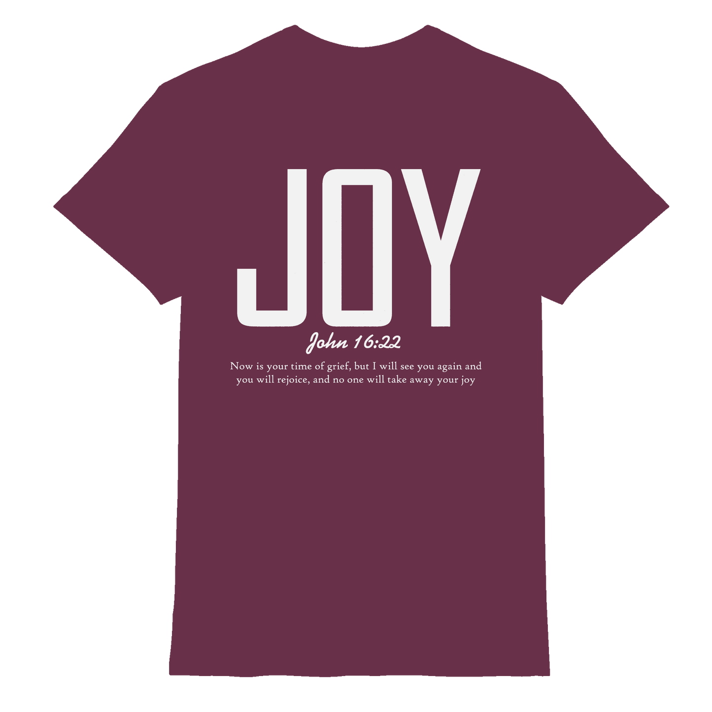 JOY – John 16:22 | Christliches Design mit Bibelvers - Premium Shirt - Unisex-Shirts - Burgundy - GfoitMa