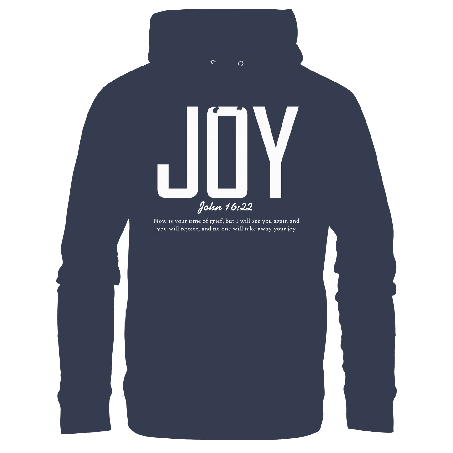 JOY – John 16:22 | Christliches Design mit Bibelvers - Premium Unisex Hoodie - Hoodies - Deep Navy - GfoitMa