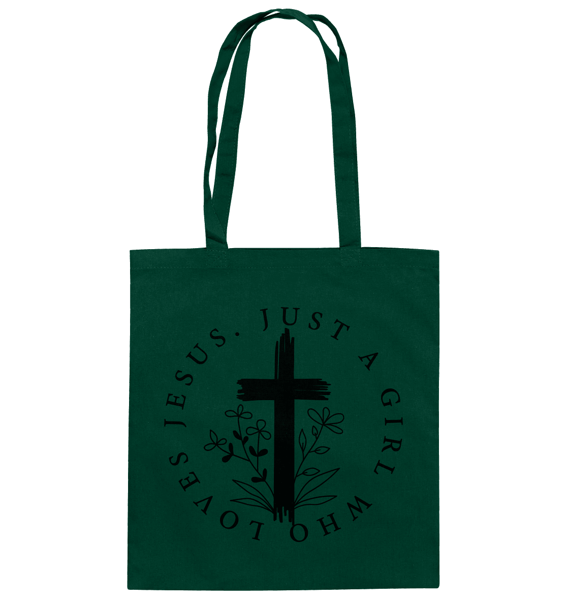 Just a girl who loves Jesus - Baumwolltasche - Taschen - Bottle Green - GfoitMa