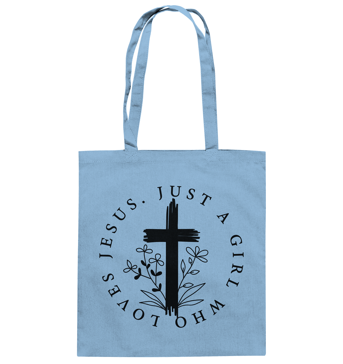 Just a girl who loves Jesus - Baumwolltasche - Taschen - Sky Blue - GfoitMa