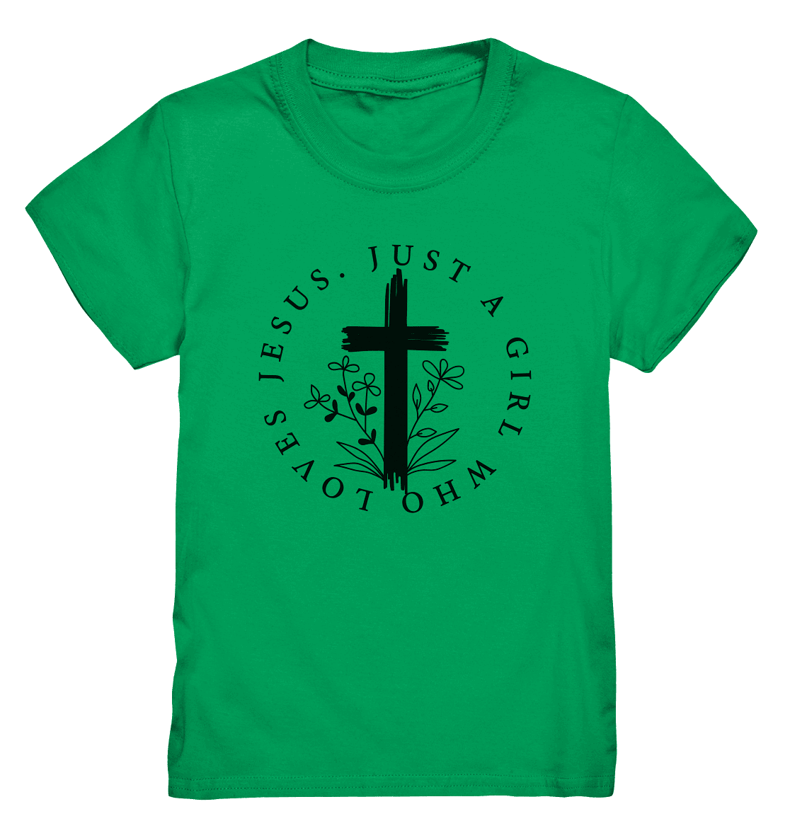 Just a girl who loves Jesus - Kids Premium Shirt - Kids & Babys - Kelly Green - GfoitMa
