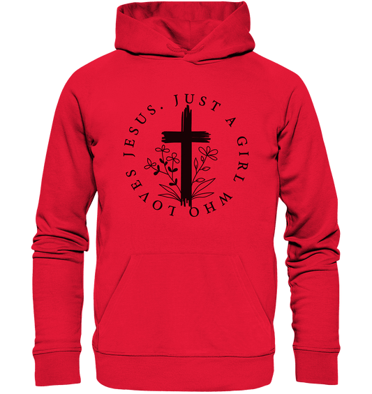 Just a girl who loves Jesus - Premium Unisex Hoodie - Hoodies - Rot - GfoitMa