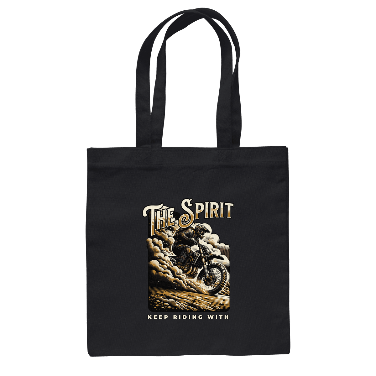Keep Riding with the Spirit | Christliche Kleidung & Geschenke im Motocross-Design - Baumwolltasche - Taschen - Black - GfoitMa