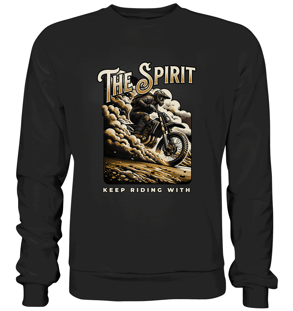 Keep Riding with the Spirit | Christliche Kleidung & Geschenke im Motocross-Design - Premium Sweatshirt - Sweatshirts - Black - GfoitMa