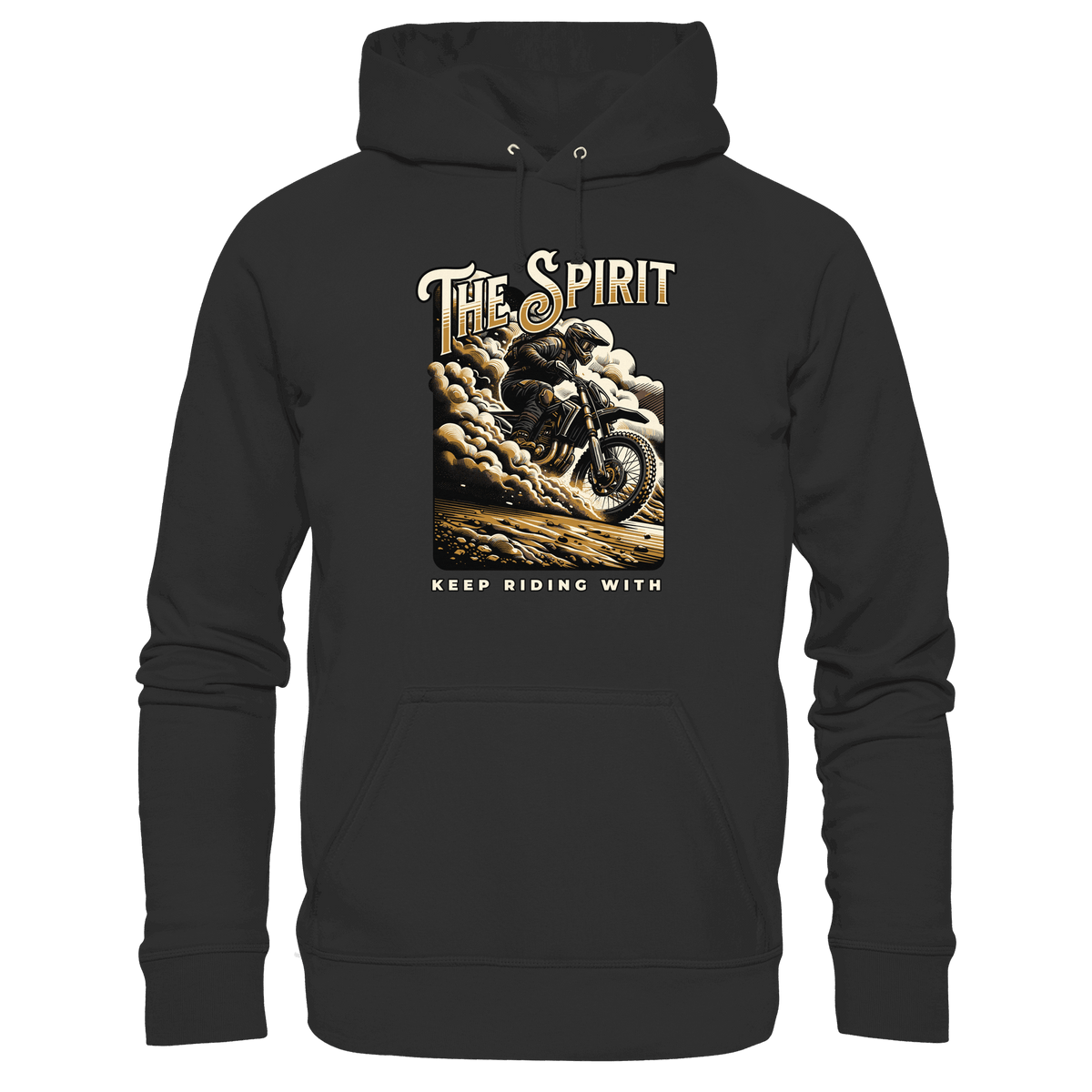 Keep Riding with the Spirit | Christliche Kleidung & Geschenke im Motocross-Design - Premium Unisex Hoodie - Hoodies - Black - GfoitMa