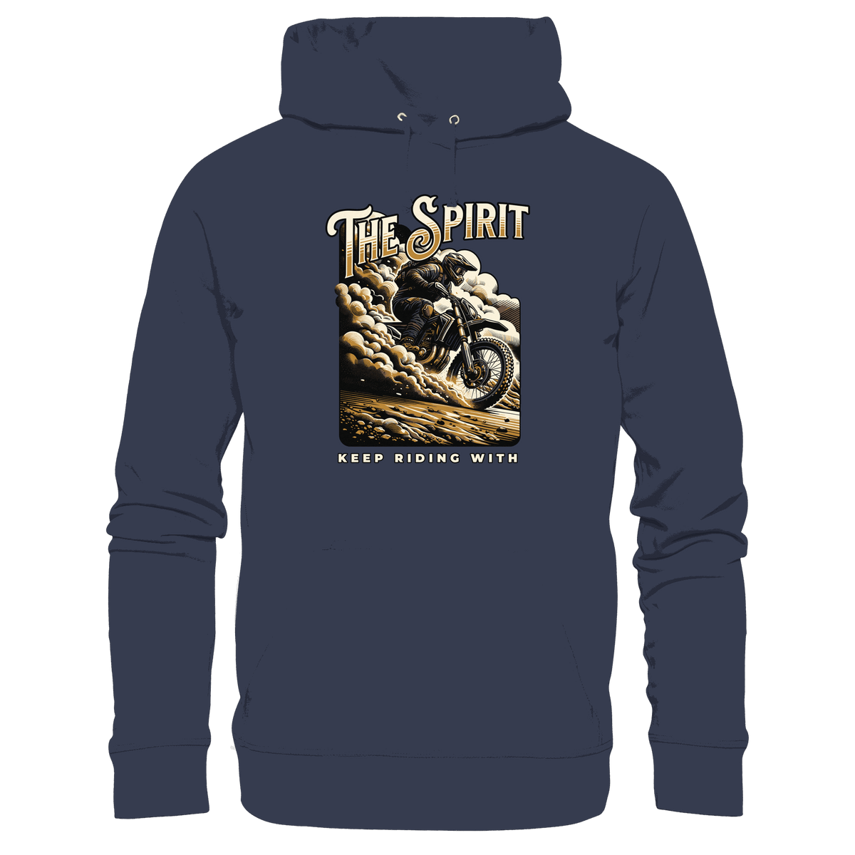 Keep Riding with the Spirit | Christliche Kleidung & Geschenke im Motocross-Design - Premium Unisex Hoodie - Hoodies - Deep Navy - GfoitMa
