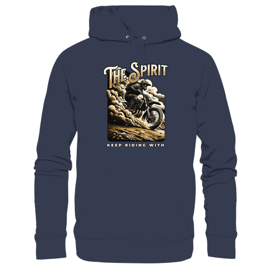 Keep Riding with the Spirit | Christliche Kleidung & Geschenke im Motocross-Design - Premium Unisex Hoodie - Hoodies - Deep Navy - GfoitMa