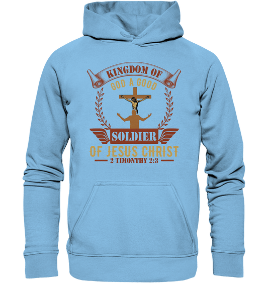 Kingdom of God – A Good Soldier of Jesus Christ | Christliches Design in Braun - Kids Premium Hoodie - Kids & Babys - Sky Blue - GfoitMa