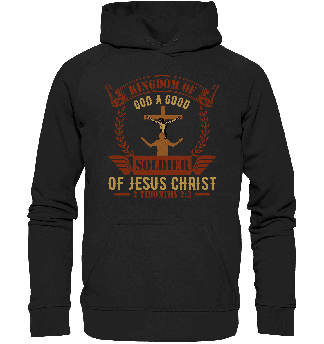 Kingdom of God – A Good Soldier of Jesus Christ | Christliches Design in Braun - Kids Premium Hoodie - Kids & Babys - Black - GfoitMa