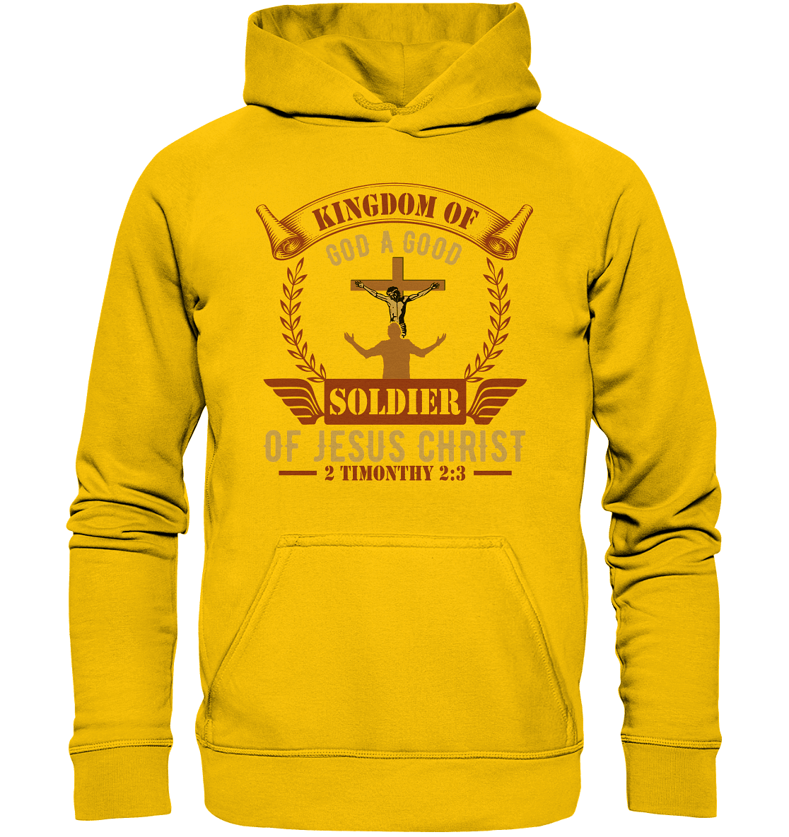 Kingdom of God – A Good Soldier of Jesus Christ | Christliches Design in Braun - Kids Premium Hoodie - Kids & Babys - Sunflower - GfoitMa