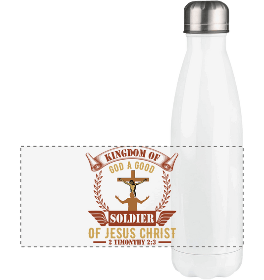 Kingdom of God – A Good Soldier of Jesus Christ | Christliches Design in Braun - Panorama Thermoflasche 500ml - Trinkgefäße - White - GfoitMa