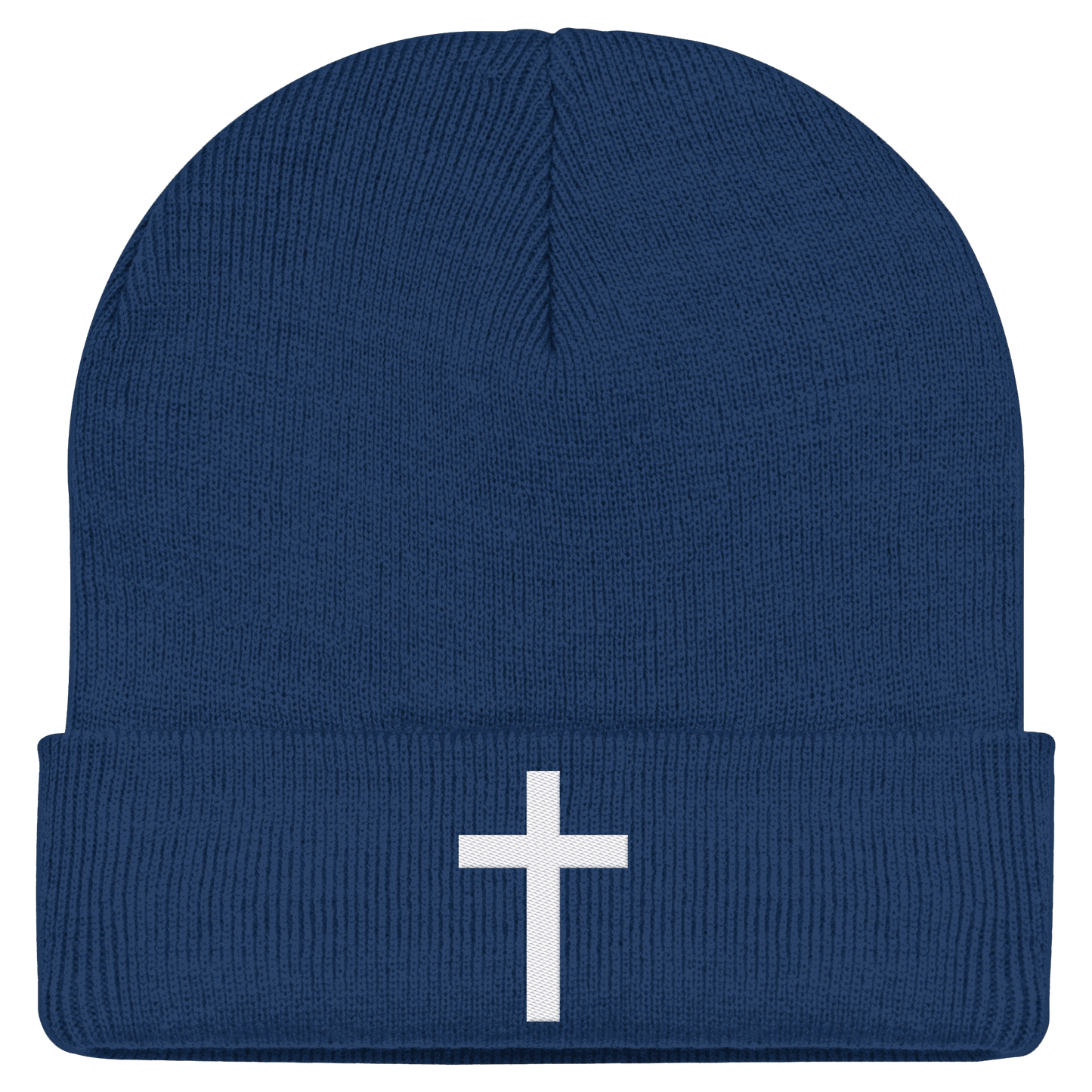 Kreuz gestickt – schlichtes Design mit tiefer Bedeutung (Stick) - Classic Beanie - Kappen & Mützen - Oxford Navy - GfoitMa