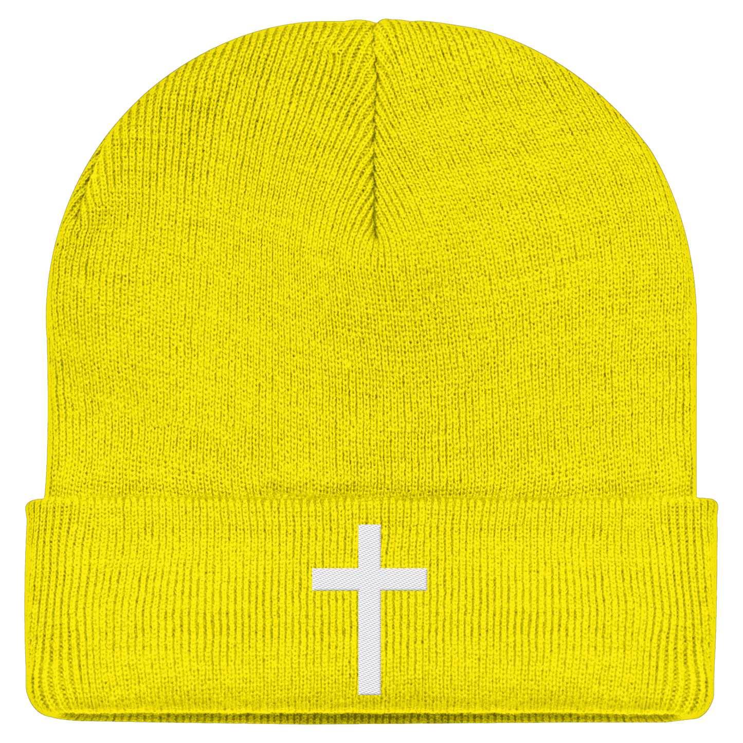 Kreuz gestickt – schlichtes Design mit tiefer Bedeutung (Stick) - Classic Beanie - Kappen & Mützen - Yellow - GfoitMa