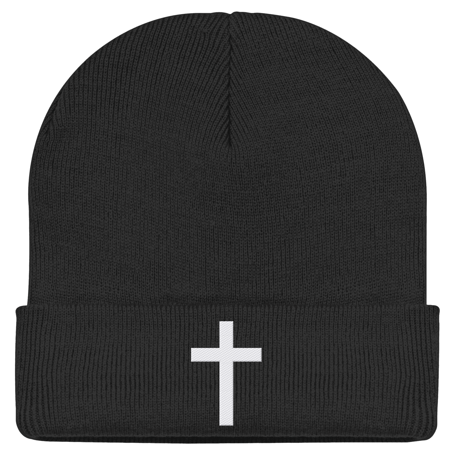 Kreuz gestickt – schlichtes Design mit tiefer Bedeutung (Stick) - Classic Beanie - Kappen & Mützen - Black - GfoitMa