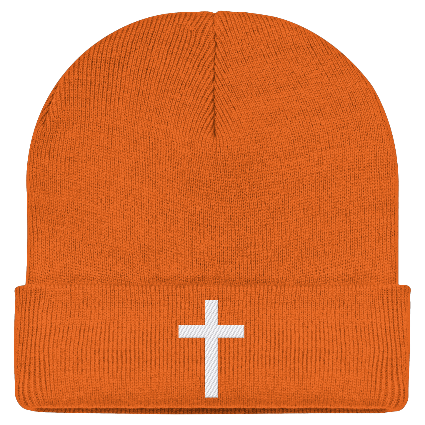 Kreuz gestickt – schlichtes Design mit tiefer Bedeutung (Stick) - Classic Beanie - Kappen & Mützen - Orange - GfoitMa