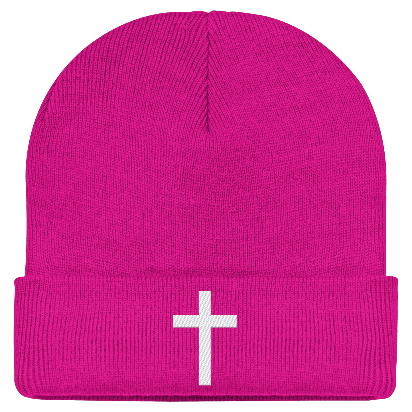 Kreuz gestickt – schlichtes Design mit tiefer Bedeutung (Stick) - Classic Beanie - Kappen & Mützen - Fuchsia - GfoitMa