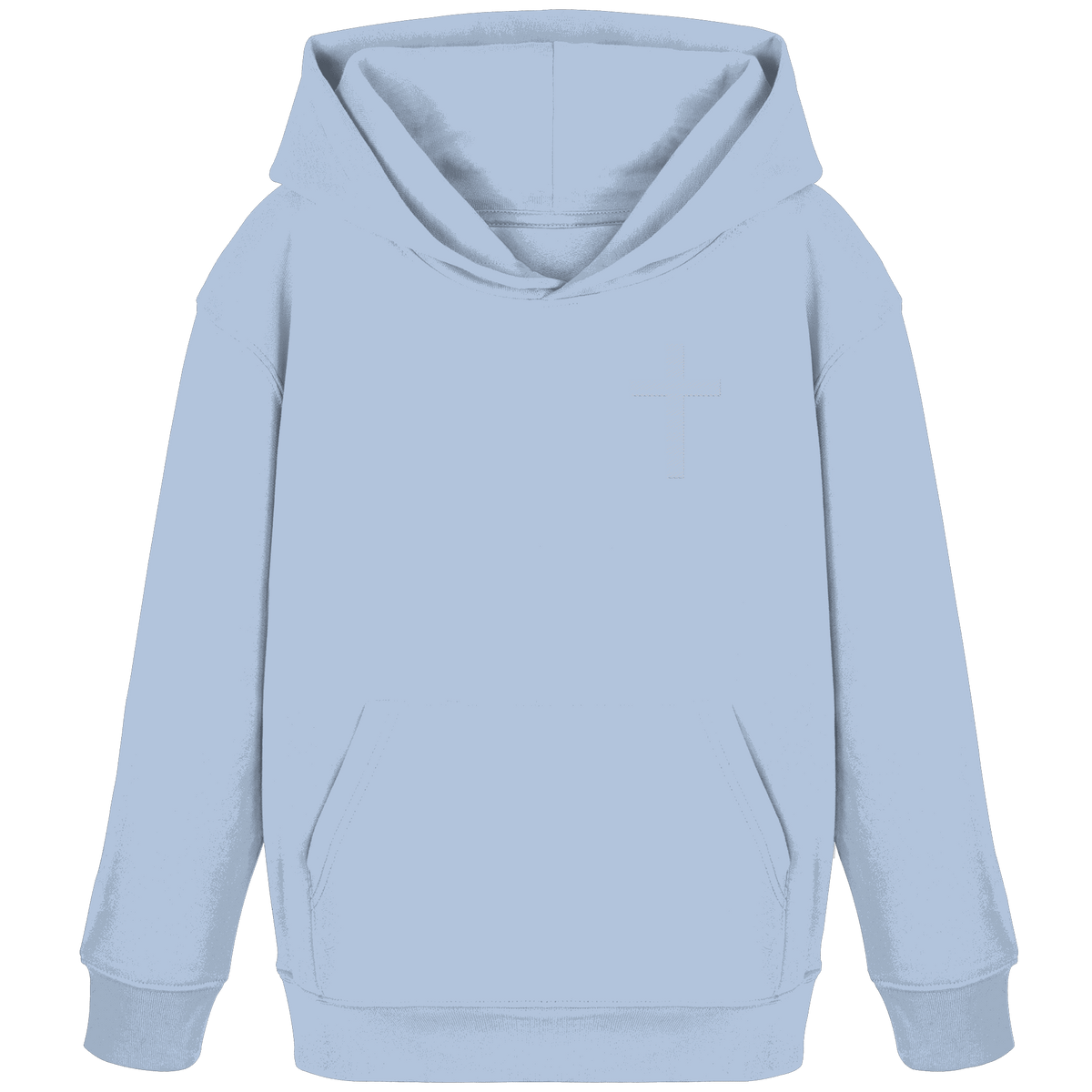 Kreuz gestickt – schlichtes Design mit tiefer Bedeutung (Stick) - Kids Organic Hoodie - Kids & Babys - Blue Soul - GfoitMa