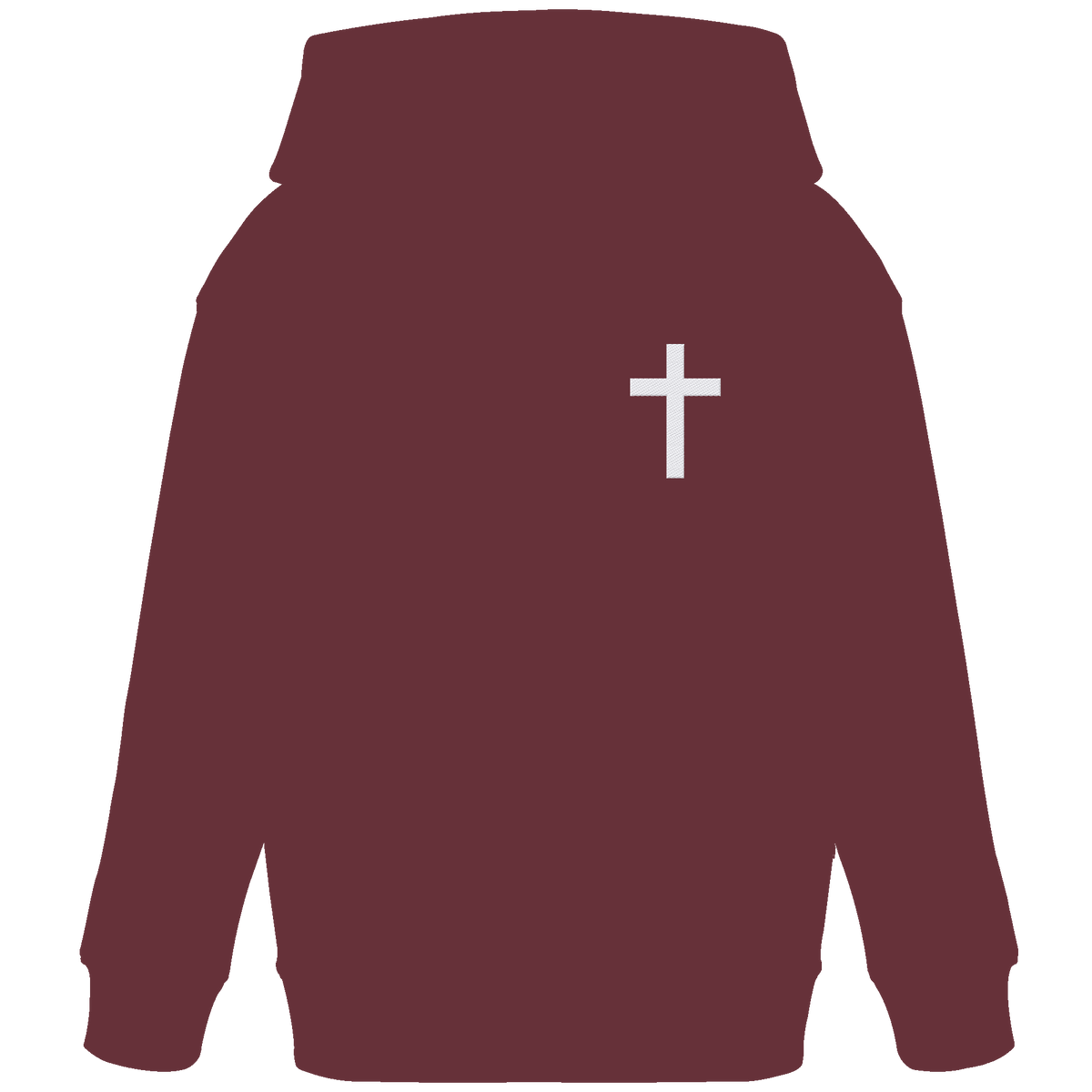 Kreuz gestickt – schlichtes Design mit tiefer Bedeutung (Stick) - Kids Organic Hoodie - Kids & Babys - Burgundy - GfoitMa