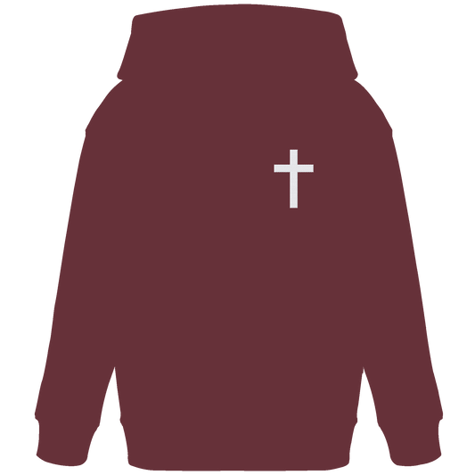 Kreuz gestickt – schlichtes Design mit tiefer Bedeutung (Stick) - Kids Organic Hoodie - Kids & Babys - Burgundy - GfoitMa