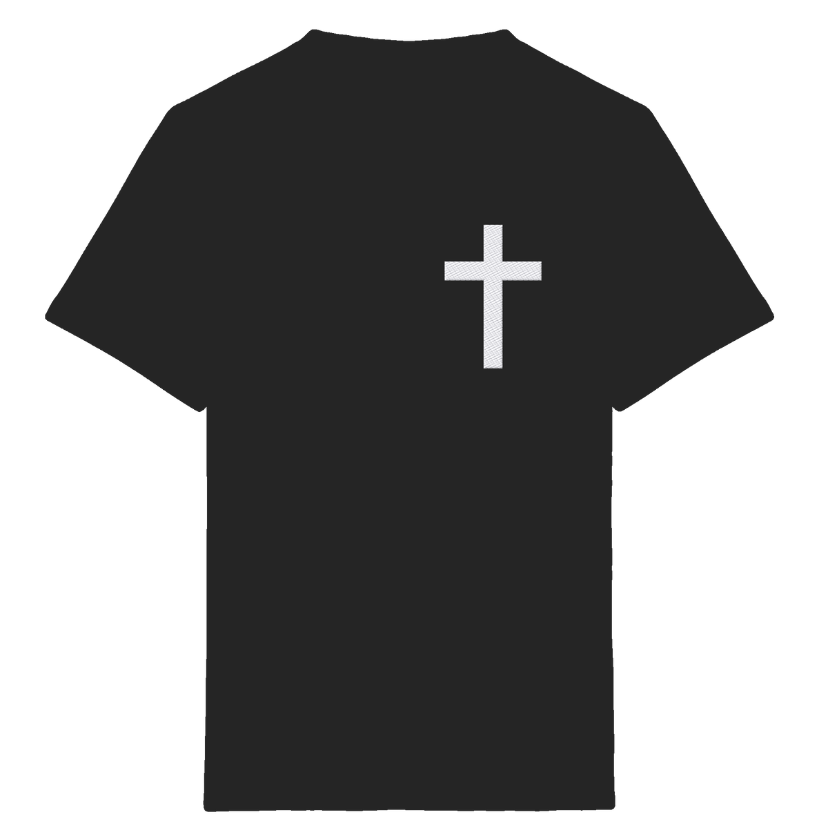 Kreuz gestickt – schlichtes Design mit tiefer Bedeutung (Stick) - Kids Organic Shirt - Kids & Babys - Black - GfoitMa