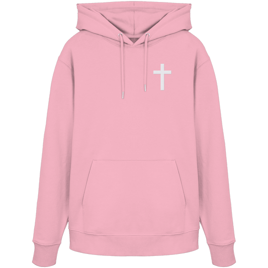 Kreuz gestickt – schlichtes Design mit tiefer Bedeutung (Stick) - Organic Hoodie - Hoodies - Cotton Pink - GfoitMa