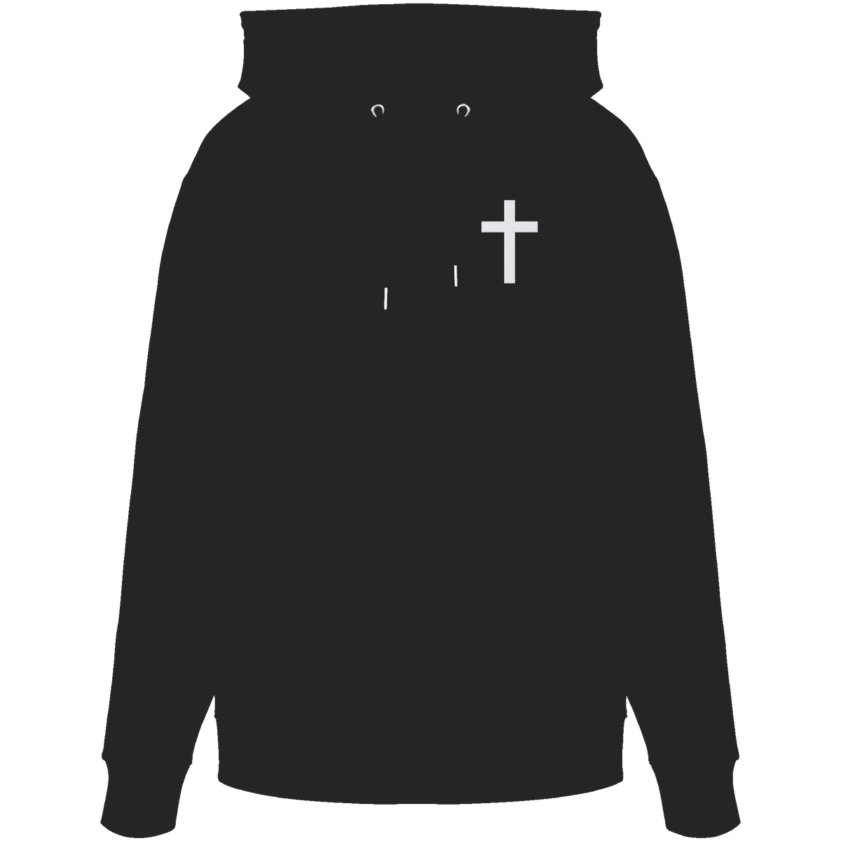 Kreuz gestickt – schlichtes Design mit tiefer Bedeutung (Stick) - Organic Hoodie - Hoodies - Black - GfoitMa