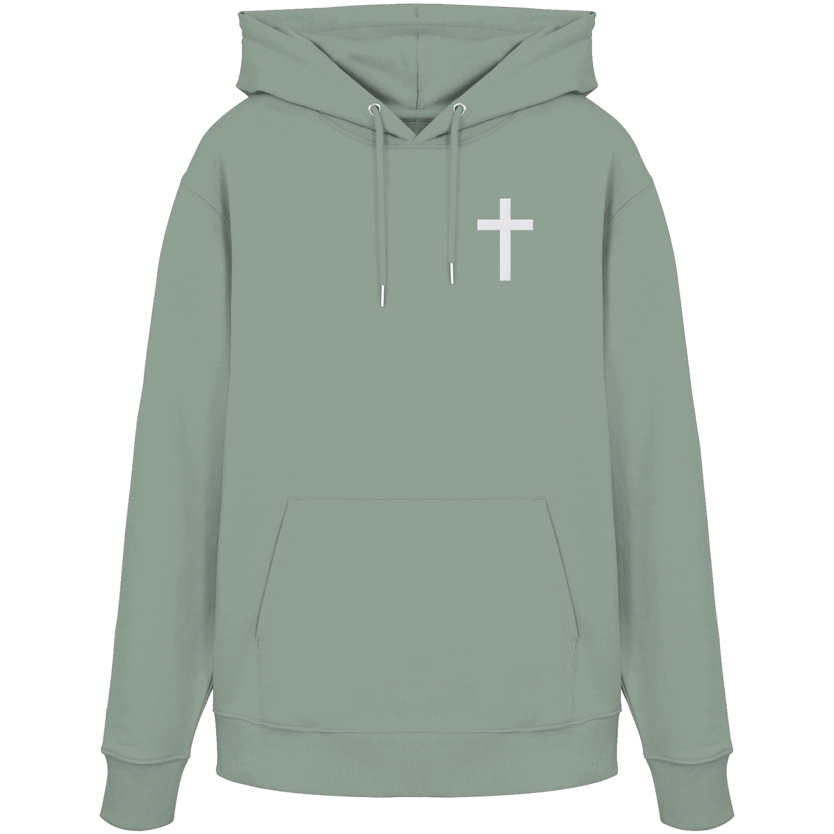 Kreuz gestickt – schlichtes Design mit tiefer Bedeutung (Stick) - Organic Hoodie - Hoodies - Aloe - GfoitMa