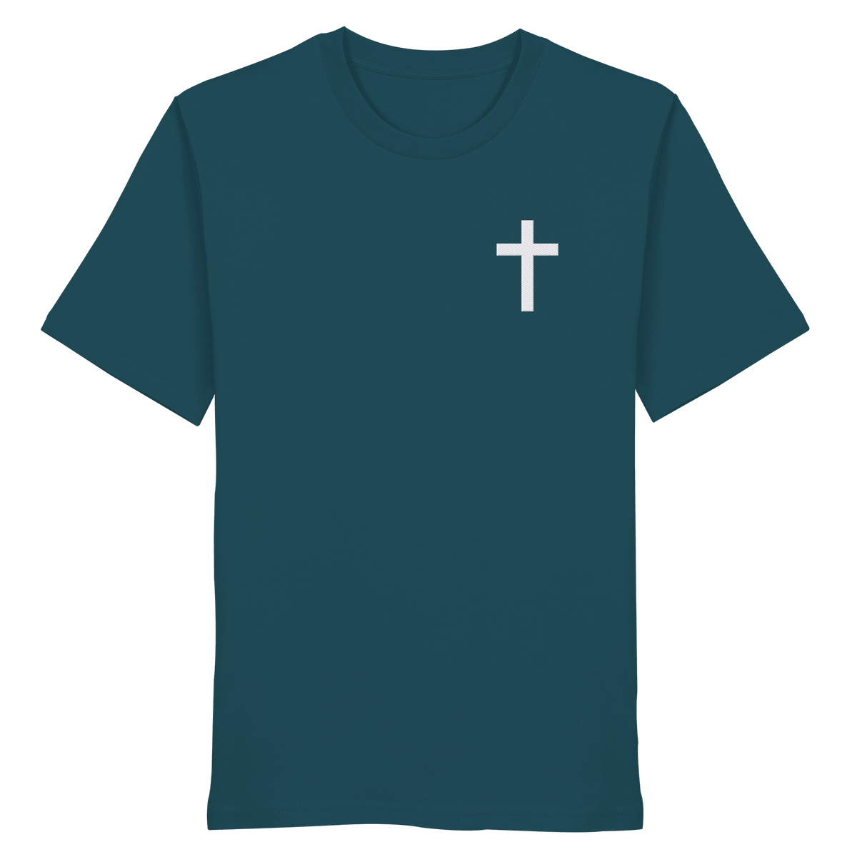 Kreuz gestickt – schlichtes Design mit tiefer Bedeutung (Stick) - Organic Shirt - Unisex-Shirts - Stargazer - GfoitMa