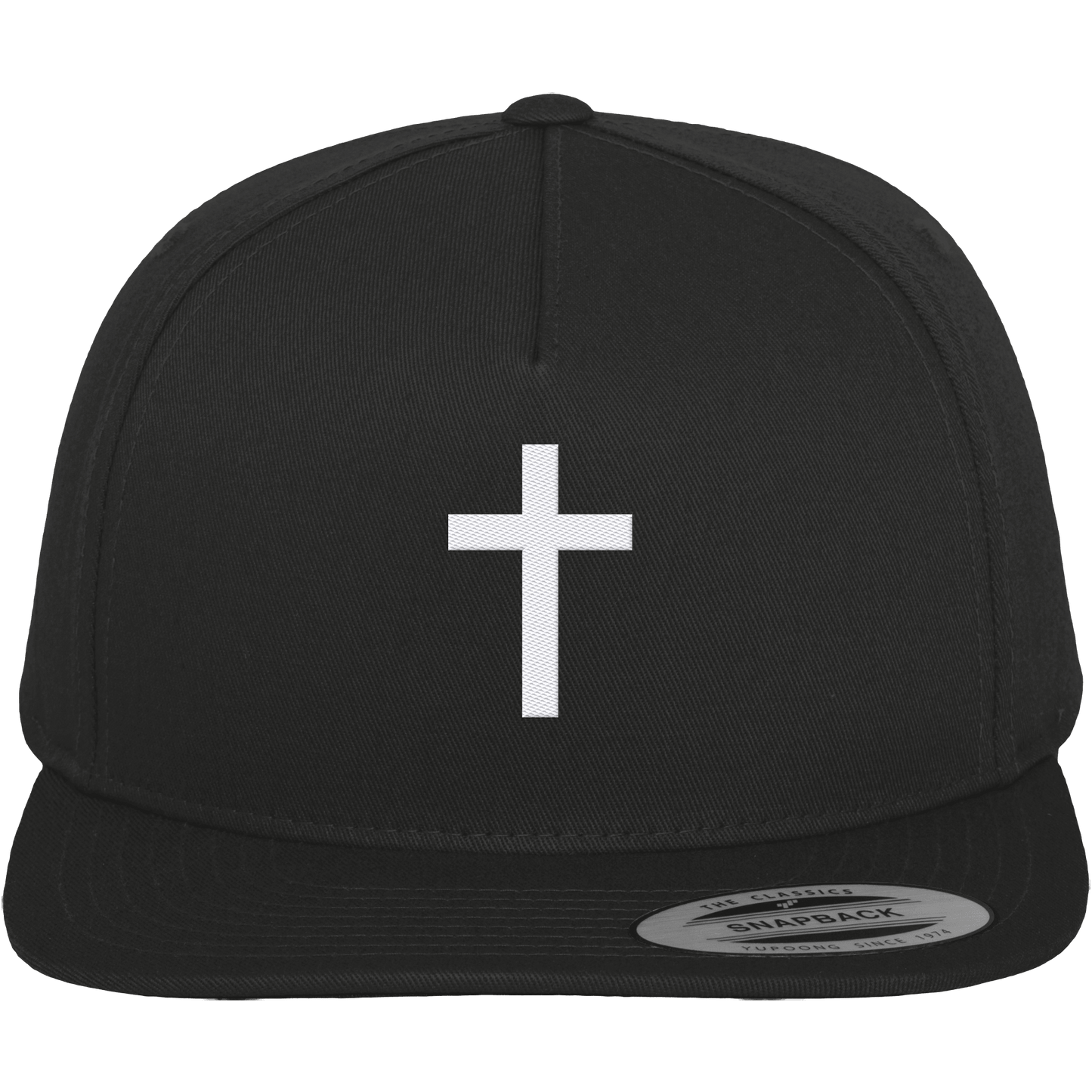 Kreuz gestickt – schlichtes Design mit tiefer Bedeutung (Stick) - Premium Snapback - Kappen & Mützen - Black / Green - GfoitMa
