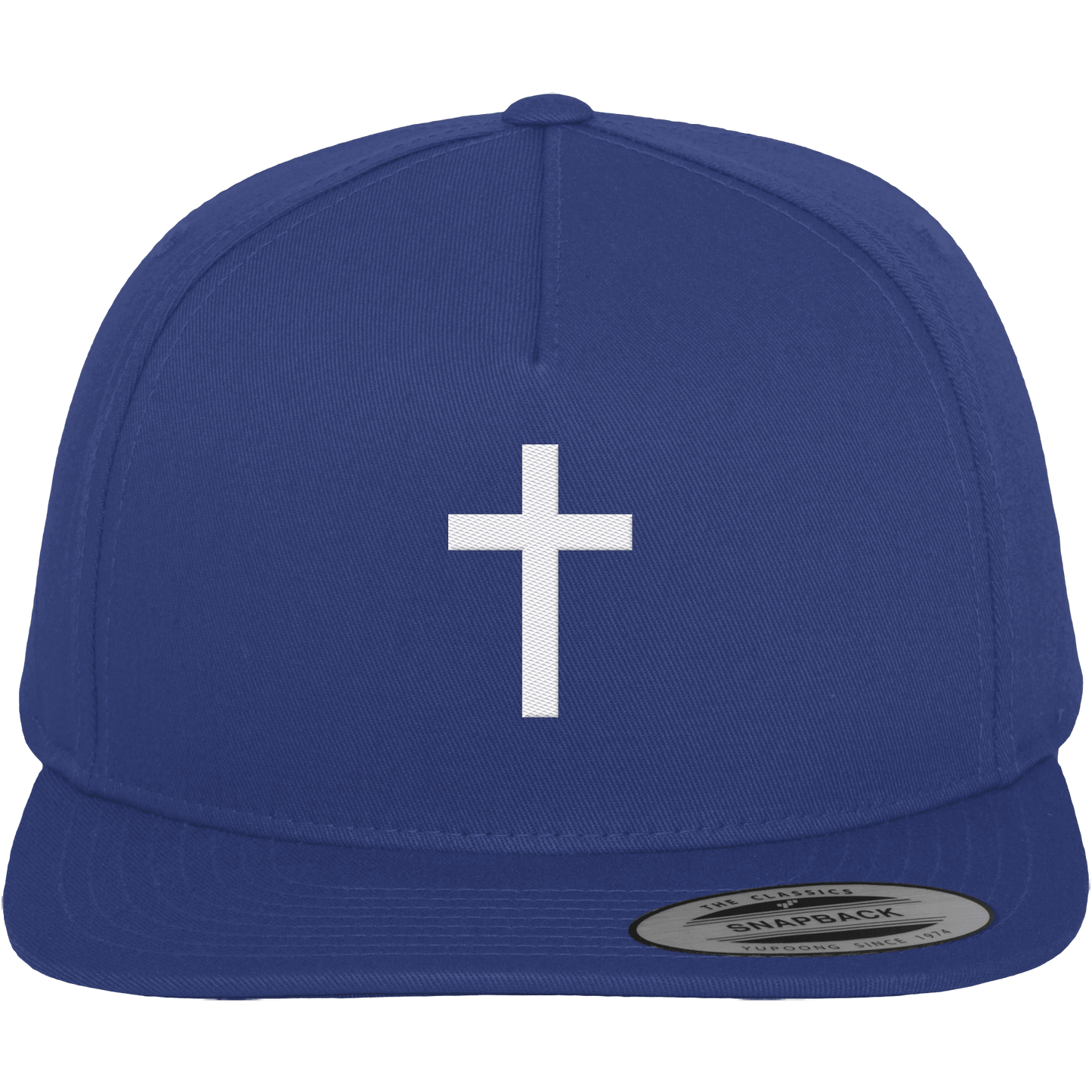 Kreuz gestickt – schlichtes Design mit tiefer Bedeutung (Stick) - Premium Snapback - Kappen & Mützen - Royal / Green - GfoitMa